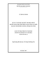 Quản lý giáo dục đạo đức cho học sinh ở trường trung học phổ thông ngoài công lập trên địa bàn thành phố Cẩm Phả, tỉnh Quảng Ninh