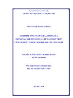 Giải pháp tăng cường hoạt động của trung tâm khuyến công và tư vấn phát triển công nghiệp tỉnh bắc ninh đối với các làng nghề