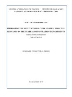 IMPROVING THE MOTIVATIONAL TOOL SYSTEM FOR CIVIL SERVANTS IN THE STATE ADMINISTRATION DEPARTMENTS