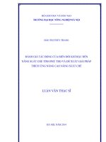 Đánh giá tác động của biến đổi khí hậu đến năng suất chè tỉnh phú thọ và đề xuất giải pháp thích ứng nhằm nâng cao năng suất chè