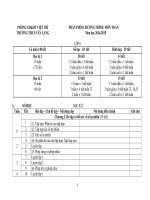 PHÂN PHỐI CHƯƠNG TRÌNH MÔN TOÁN LỚP 6,7,8,9 NĂM HỌC 2014-2015