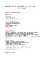 cấu trúc đề thi tốt nghiệp môn địa lý 2011