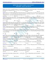 Đề kiểm tra chất lượng môn Vật Lý - lần 1