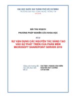 SỰ VẬN DỤNG CÁC NGUYÊN TẮC SÁNG TẠO VÀO SỰ PHÁT TRIỂN CỦA PHẦN MỀM MICROSOFT SHAREPOINT SERVER 2010