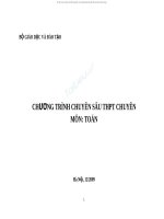 CHƯƠNG TRÌNH CHUYÊN sâu THPT môn TOÁN
