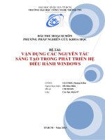 VẬN DỤNG CÁC NGUYÊN TẮC SÁNG TẠO TRONG PHÁT TRIỂN HỆ ĐIỀU HÀNH WINDOWS