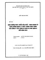 Định hướng phát triển sản xuất  kinh doanh và tăng cường quản lý chất lượng công trình của công ty xây dựng và dịch vụ nhà quận 8 đến năm 2010