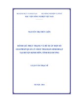 Đánh giá thực trạng và đề xuất một số giải pháp quản lý chất thải rắn sinh hoạt tại huyện kinh môn, tỉnh hải dương