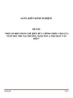 một số biện pháp chế biến bữa chính chiều cho lứa tuổi nhà trẻ  tại trường mầm non thị trấn văn điển
