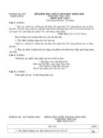 Đề thi và đáp án HSG ngữ văn 7