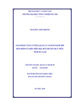 Giải pháp tăng cường quản lý nguồn kinh phí bảo hiểm xã hội trên địa bàn huyện duy tiên, tỉnh hà nam