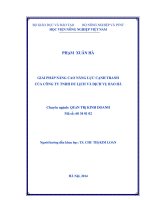 Giải pháp nâng cao năng lực cạnh tranh của công ty trách nhiệm hữu hạn du lịch và dịch vụ bảo hà