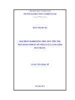 Giải pháp marketing thúc đẩy tiêu thụ mặt hàng gốm sứ mỹ thuật của làng gốm bát tràng