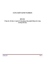 sáng kiến kinh nghiệm Công tác chỉ đạo và quản lý ứng dụng công nghệ thông tin trong trường tiểu học