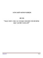 “NHẬN THỨC CHO các EM học SINH đối với mô HÌNH học tập bên NGỒI lớp”