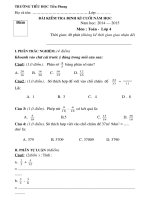 BỘ ĐỀ THI MÔN TOÁN VÀ TIẾNG VIỆT LỚP 4