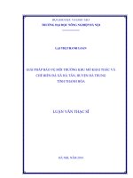 Giải pháp bảo vệ môi trường khu mỏ khai thác và chế biến đá xã hà tân, huyện hà trung tỉnh thanh hóa