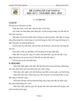 ĐỀ CƯƠNG ÔN TẬP TOÁN LỚP 8 HỌC KỲ I NĂM HỌC 2014-2015