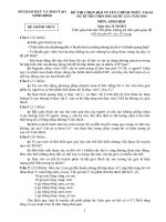 ĐỀ THI CHỌN ĐỘI TUYỂN CHÍNH THỨC THAM DỰ KÌ THI CHỌN HSG QUỐC GIA NĂM 2014