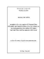 Luận văn thạc sĩ Nghiên cứu các nhân tố ảnh hưởng đến hiệu quả hoạt động của các công ty ngành khoáng sản niêm yết trên thị trường chứng khoán Việt Nam (full)
