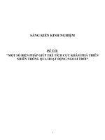 MỘT số BIỆN PHÁP GIÚP TRẺ TÍCH cực KHÁM PHÁ THIÊN NHIÊN THÔNG QUA HOẠT ĐỘNG NGOÀI TRỜI