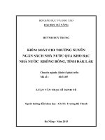 Luận văn thạc sĩ Kiểm soát chi thường xuyên ngân sách nhà nước qua kho bạc nhà nước Krông Bông, Tỉnh Đăk Lăk (full)