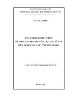 Phát triển kinh tế biển để thoát nghèo bền vững tại các xã ven biển huyện Hậu Lộc tỉnh Thanh Hóa