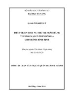 Phát triển dịch vụ thẻ tại ngân hàng thương mại cổ phần Đông Á chi nhánh Bình Định