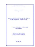 Chất lượng đội ngũ cán bộ chủ chốt cấp xã huyện khoái châu, tỉnh hưng yên