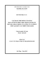 Vận dụng thẻ điểm cân bằng (Balanced scoresard) trong đánh giá kết quả hoạt động của công ty cổ phần chế tạo kết cấu thép VNECO.SSM