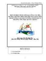 MỘT SỐ BIỆN PHÁP CHỈ ĐẠO CÔNG TÁC BỒI DƯỠNG CHUYÊN MÔN CHO ĐỘI NGŨ GIÁO VIÊN NHẰM NÂNG CAO CHẤT LƯỢNG GIẢNG DẠY Ở TRƯỜNG TIỂU HỌC QUYẾT THẮNG