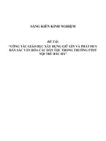 sáng kiến kinh nghiệm công tác giáo dục xây dựng giữ gìn và phát huy bản sắc văn hóa các dân tộc trong trường PTDT nội trú bắc hà