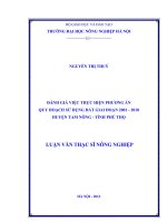 Đánh giá việc thực hiện phương án quy hoạch sử dụng đất giai đoạn 2001   2010 huyện tam nông   tỉnh phú thọ