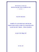 Nghiên cứu giải pháp hạn chế rủi ro trong chăn nuôi gà thịt ở các hộ nông dân tại huyện đức trọng tỉnh lâm đồng