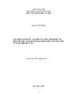 Tác động kinh tế xã hội của viện trợ quốc tế đối với việc giải quyết đại dịch AIDS tại châu phi từ năm 2000 đến nay