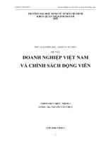 TIỂU LUẬN MÔN HỌC HÀNH VI TỔ CHỨC ĐỀ TÀI DOANH NGHIỆP VIỆT NAM VÀ CHÍNH SÁCH ĐỘNG VIÊN