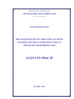 Một số giải pháp chủ yếu trong công tác đền bù giải phóng mặt bằng tại một số dự án đầu tư trên địa bàn thành phố bắc ninh