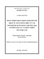 Hoàn thiện hoạt động kinh doanh dịch vụ ngân hàng điện tử tại chi nhánh ngân hàng thương mại cổ phần đầu tư và phát triển Bắc ĐăK Lăk