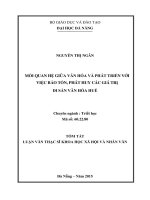 Mối quan hệ giữa văn hóa và phát triển với việc bảo tồn, phát huy các giá trị di sản văn hóa huế
