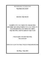 Nghiên cứu các nhân tố ảnh hưởng đến hiệu quả hoạt động của các công ty ngành khoáng sản niêm yết trên thị trường chứng khoán Việt Nam