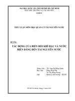 TÁC ĐỘNG CỦA BIẾN ĐỔI KHÍ HẬU VÀ NƯỚC  BIỂN DÂNG ĐẾN TÀI NGUYÊN NƯỚC