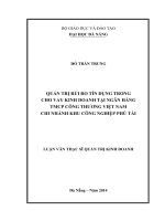 Luận văn thạc sĩ Quản trị rủi ro tín dụng trong cho vay kinh doanh tại ngân hàng TMCP công thương Việt Nam, chi nhánh khu công nghiệp Phú Tài (full)