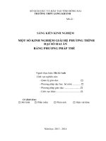 SÁNG KIẾN KINH NGHIỆM MỘT SỐ KINH NGHIỆM GIẢI HỆ PHƯƠNG TRÌNH ĐẠI SỐ HAI ẨN BẰNG PHƯƠNG PHÁP THẾ