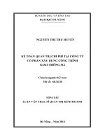 Kế toán quản trị chi phí tại công ty cổ phần xây dựng công trình Giao Thông 512