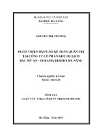 Hoàn thiện báo cáo kế toán quản trị tại công ty cổ phần khu du lịch bắc mỹ an  furama resort đà nẵng