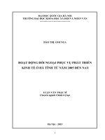 Hoạt động đối ngoại phục vụ phát triển kinh tế ở Hà Tĩnh từ năm 2005 – nay
