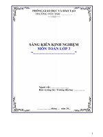 sáng kiến kinh nghiệm Một số biện pháp dạy học phép tính nhân, chia – môn Toán cho học sinh yếu kém lớp 3