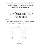 Quản lý vốn lưu động ròng tại công ty cổ phần đầu tư thương mại dịch vụ Thăng Long