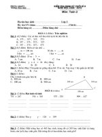 Kiểm tra định kì lần 4 Toán 2 + Đáp án