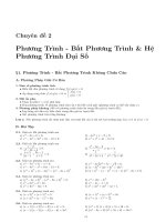 CHUYÊN ĐỀ 2  - PHƯƠNG TRÌNH - BẤT PHƯƠNG TRÌNH - HỆ PHƯƠNG TRÌNH ĐẠI SỐ
